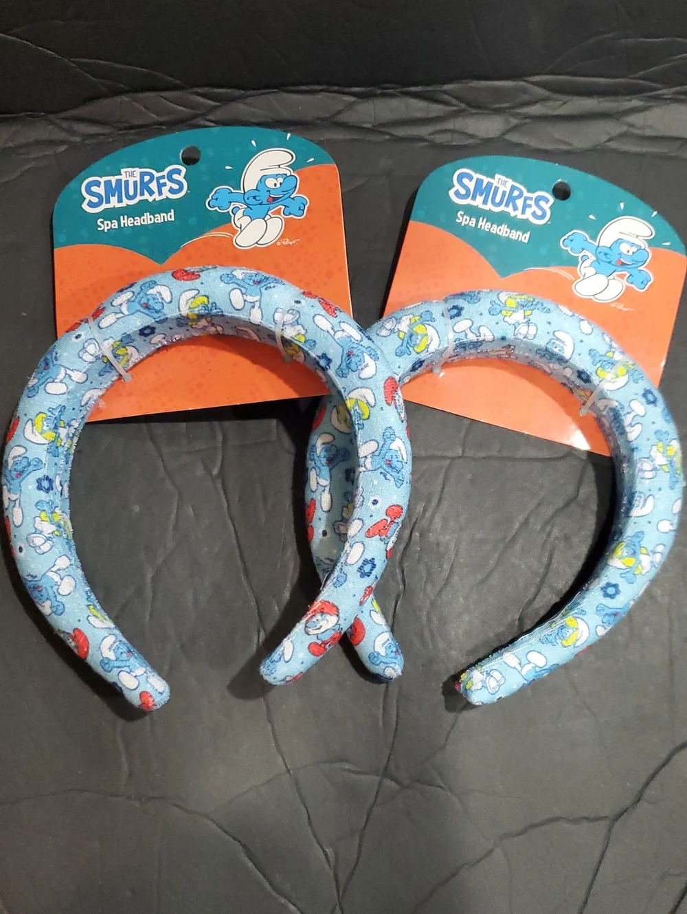 Smufs blue smurfs printed 2 pack terrycloth style spa headband set brand new